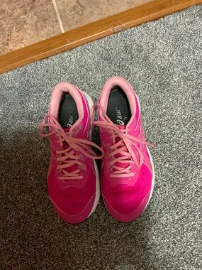 Asics Women's Hot Pink Lace-Up Running Shoes